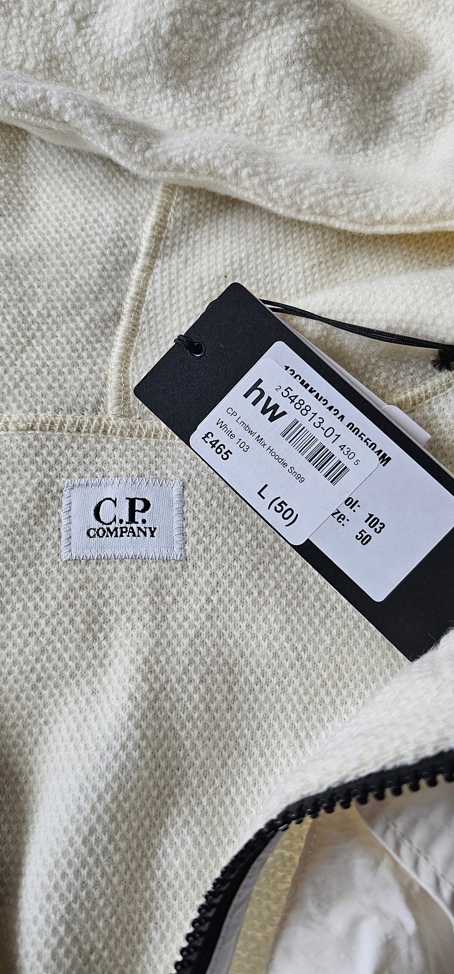 🤍 CP Company Jumper/Hoodie White Lmbs Wool