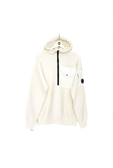 🤍 CP Company Jumper/Hoodie White Lmbs Wool